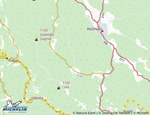 MICHELIN Koče map - ViaMichelin