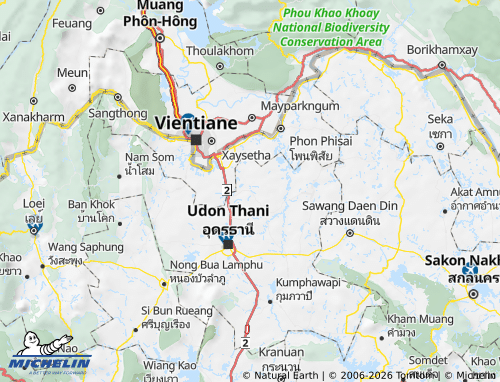MICHELIN Amphoe phen map - ViaMichelin
