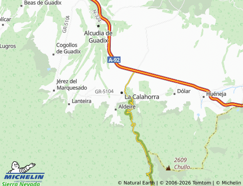 Kaart MICHELIN La Calahorra - ViaMichelin