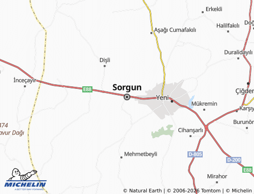 Kaart MICHELIN Sorgun - ViaMichelin