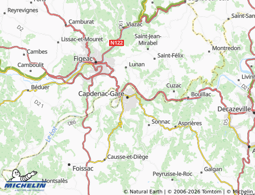 Mappa MICHELIN Capdenac-Gare - ViaMichelin