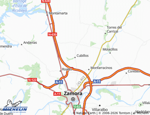 MICHELIN Cubillos map - ViaMichelin