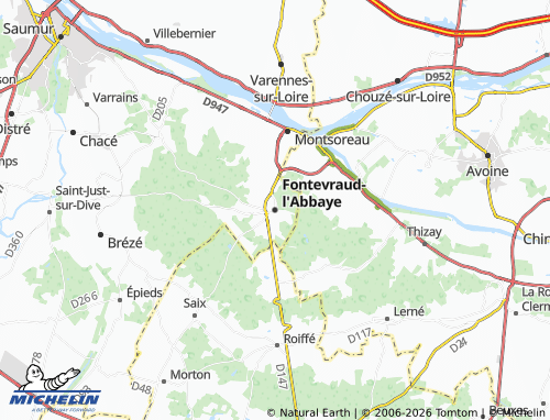 Carte MICHELIN Fontevraud-l'Abbaye - ViaMichelin