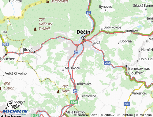 Mapa MICHELIN Křešice - ViaMichelin