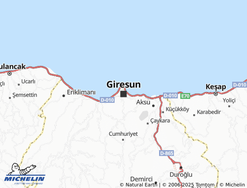Kaart MICHELIN Giresun - ViaMichelin