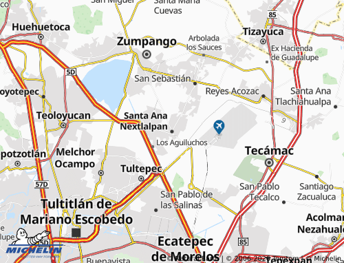 Kaart MICHELIN Santa Ana Nextlalpan - ViaMichelin