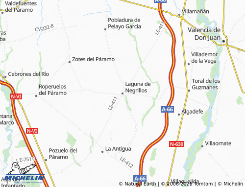 Carte MICHELIN Laguna de Negrillos - ViaMichelin
