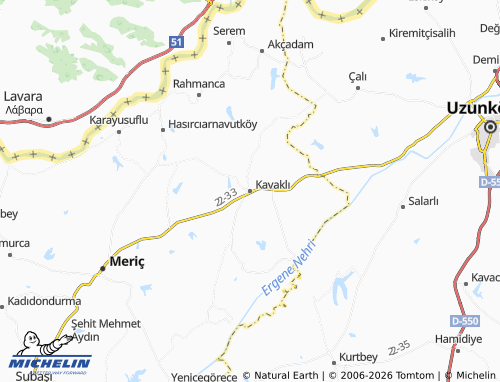 MICHELIN Kavaklı map - ViaMichelin
