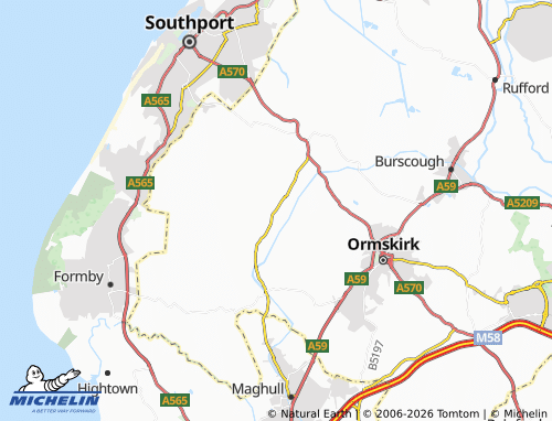 Carte MICHELIN Halsall - ViaMichelin