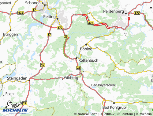 MICHELIN Rottenbuch map - ViaMichelin