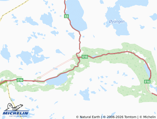 MICHELIN-Landkarte Tyinkrysset - ViaMichelin