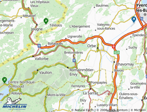 Carte MICHELIN Bretonnières - ViaMichelin