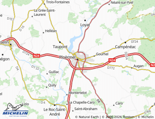 MICHELIN Ploërmel map - ViaMichelin