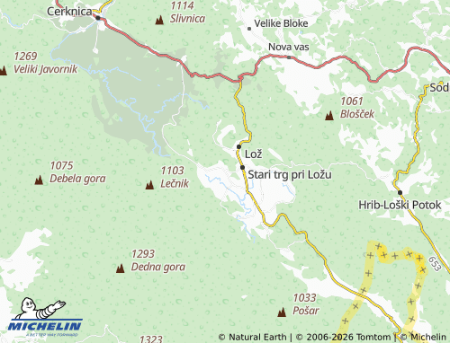 Mapa MICHELIN Podcerkev - ViaMichelin