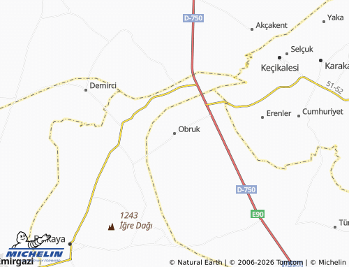 MICHELIN Obruk map - ViaMichelin