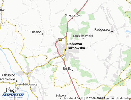 Mapa MICHELIN Dąbrowa Tarnowska - ViaMichelin