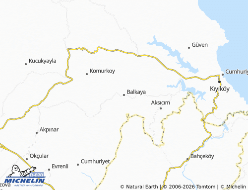MICHELIN Balkaya map - ViaMichelin