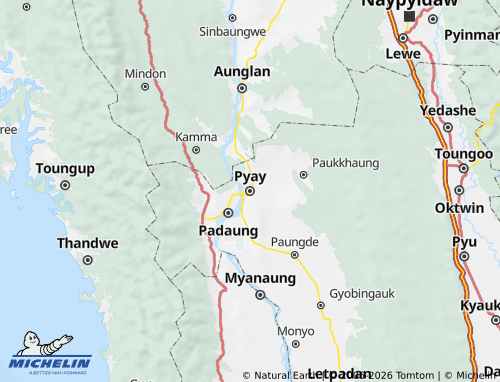 MICHELIN Pyay District map - ViaMichelin