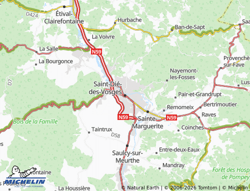MICHELIN-Landkarte Saint-Dié-des-Vosges - ViaMichelin