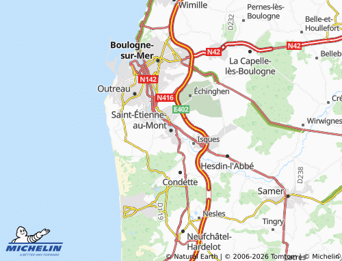 MICHELIN Saint-Étienne-au-Mont map - ViaMichelin