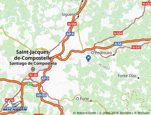 MICHELIN A Lavacolla map - ViaMichelin