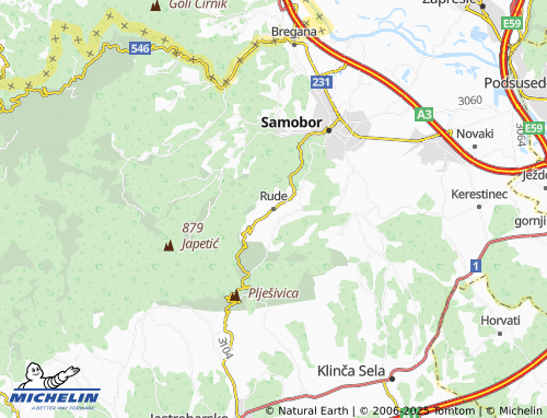 MICHELIN Rude map - ViaMichelin