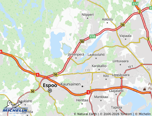 Kaart MICHELIN Järvenperä - ViaMichelin