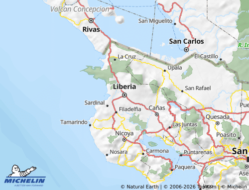 MICHELIN Guanacaste map - ViaMichelin