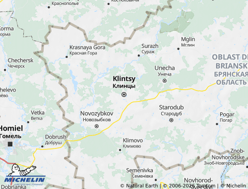 MICHELIN Klintsy map - ViaMichelin