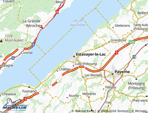 MICHELIN Estavayer-le-Lac map - ViaMichelin