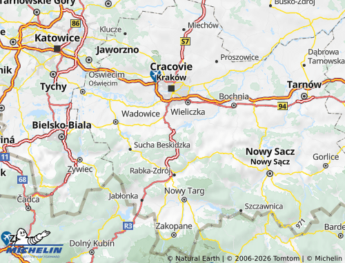 Mappa MICHELIN Myślenicki - ViaMichelin
