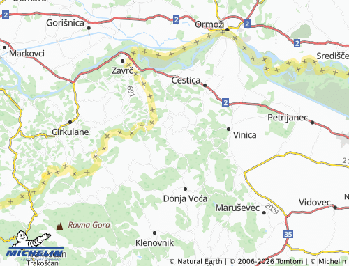 MICHELIN-Landkarte Križanče - ViaMichelin