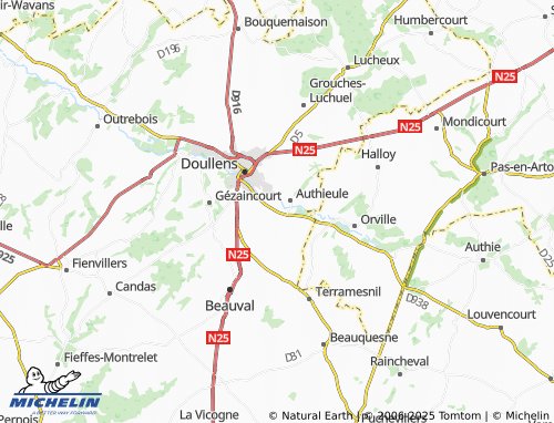 Mapa MICHELIN Freschevillers-les-Doullens - ViaMichelin