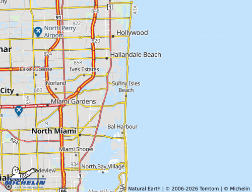 Carte MICHELIN Sunny Isles Beach - ViaMichelin