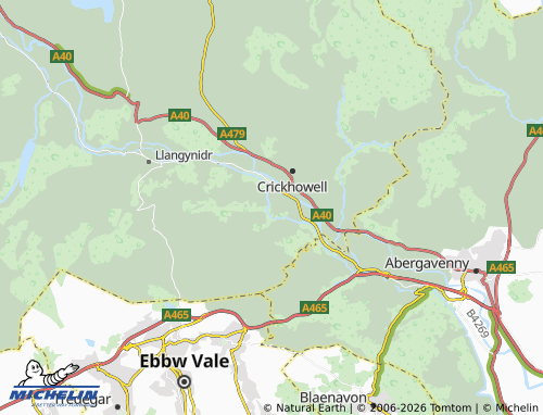 Mappa MICHELIN Llangattock - ViaMichelin