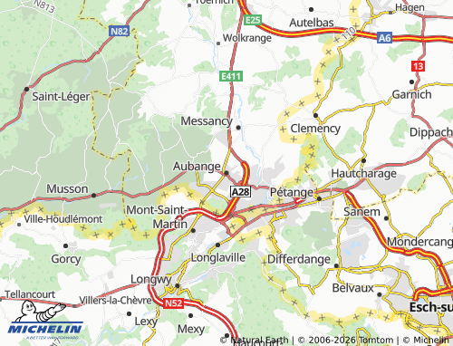 Kaart MICHELIN Aubange - ViaMichelin
