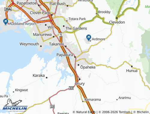 Mapa MICHELIN Papakura - ViaMichelin