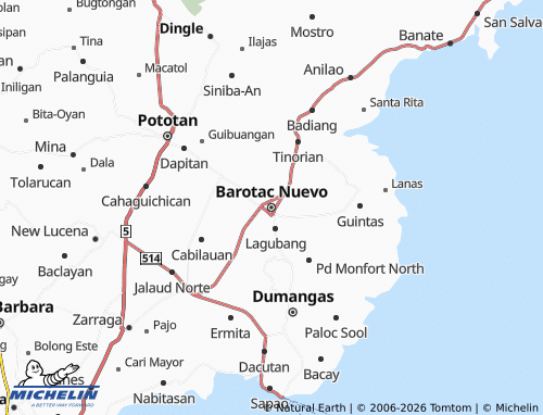 MICHELIN Barotac Nuevo map - ViaMichelin