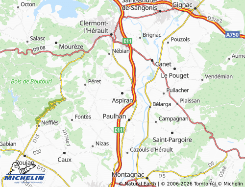 Mappa MICHELIN Aspiran - ViaMichelin