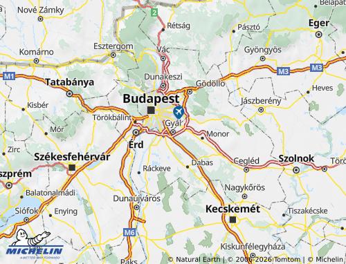 Mapa MICHELIN Gyáli járás - ViaMichelin