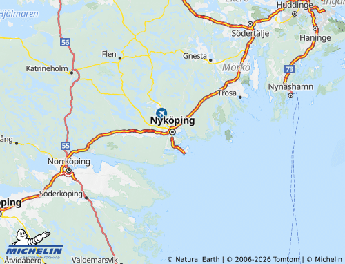 Mapa MICHELIN Södermanland - ViaMichelin