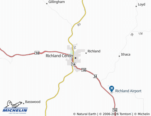 Carte MICHELIN Richland Center - ViaMichelin