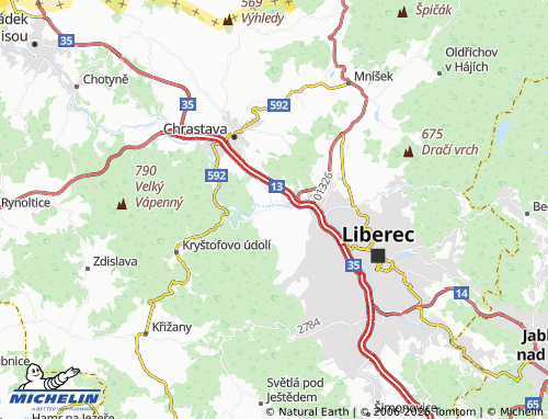 Mappa MICHELIN Liberec XXXIII-Machnín - ViaMichelin