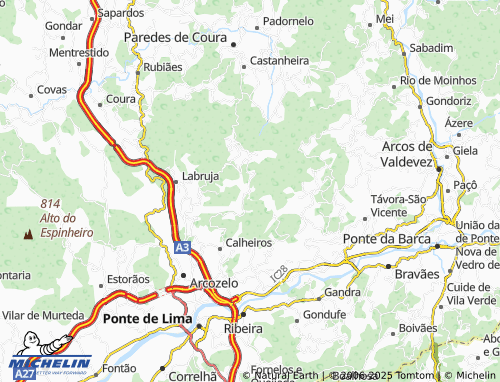 MICHELIN Vilar do Monte map - ViaMichelin