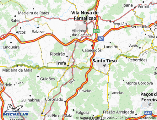 MICHELIN Lousado map - ViaMichelin