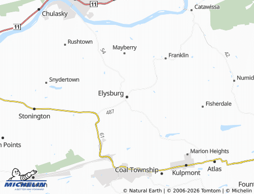 Carte MICHELIN Elysburg - ViaMichelin