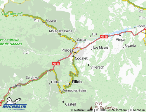 MICHELIN Codalet map - ViaMichelin