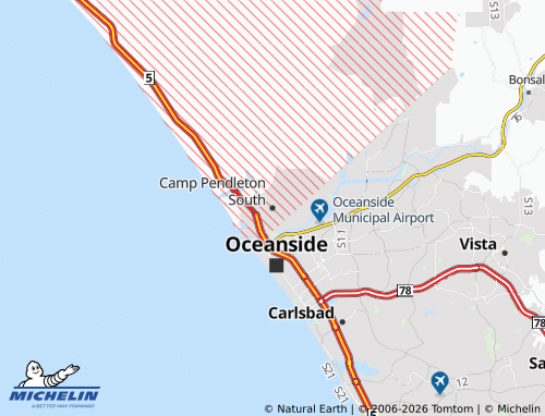 Mapa MICHELIN Camp Pendleton South - ViaMichelin