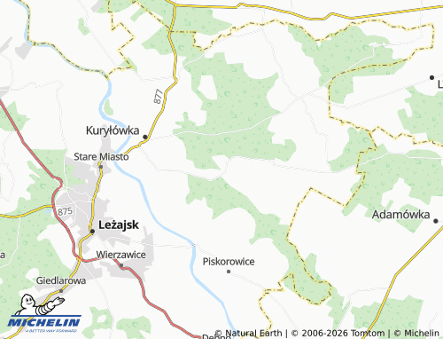 MICHELIN Dąbrowica Mała map - ViaMichelin