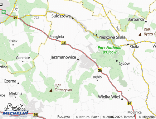 MICHELIN Jerzmanowice-Przeginia map - ViaMichelin